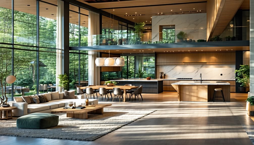 spacious interconnected living spaces