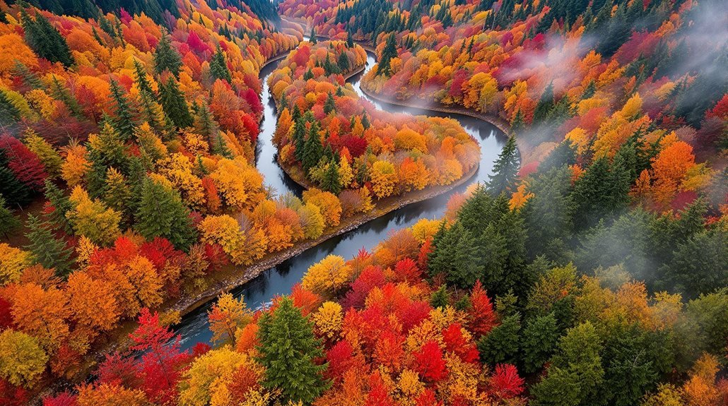 vibrant autumn valley hues